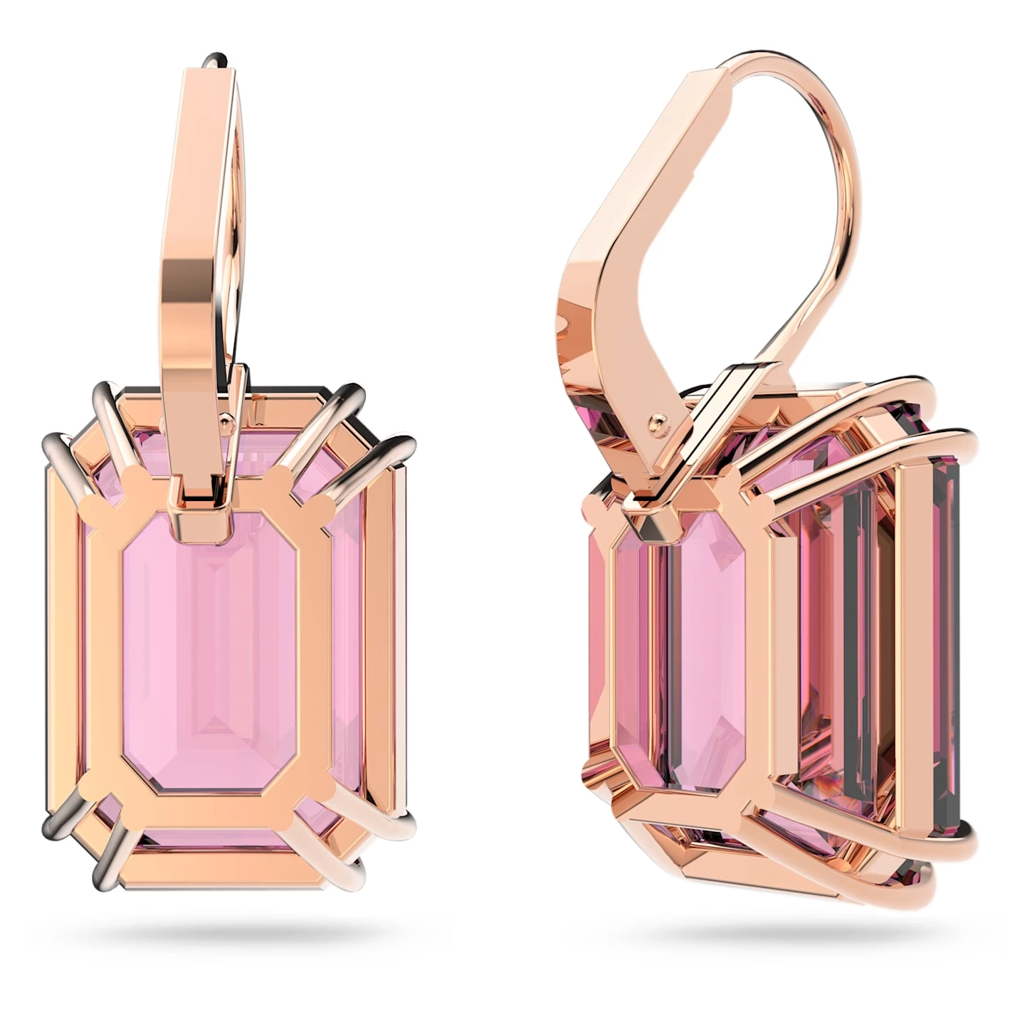 Swarovski Millenia Drop Earrings Octagon Cut, Pink, Rose Gold-tone Plated - Image 5