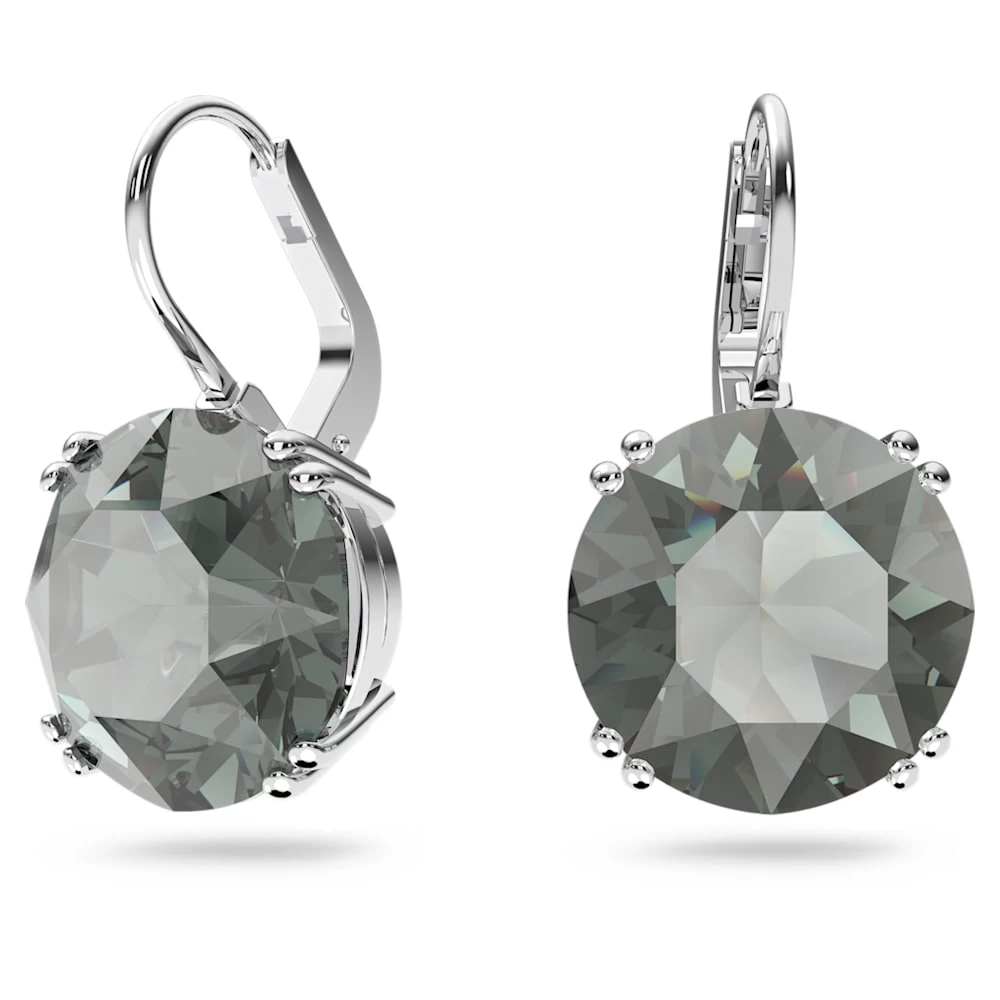 Swarovski Millenia Drop Earrings Round Cut, Black, Rhodium Plated - Image 6