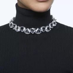Swarovski Millenia Necklace Oversized Crystals, Trilliant Cut, White, Rhodium Plated