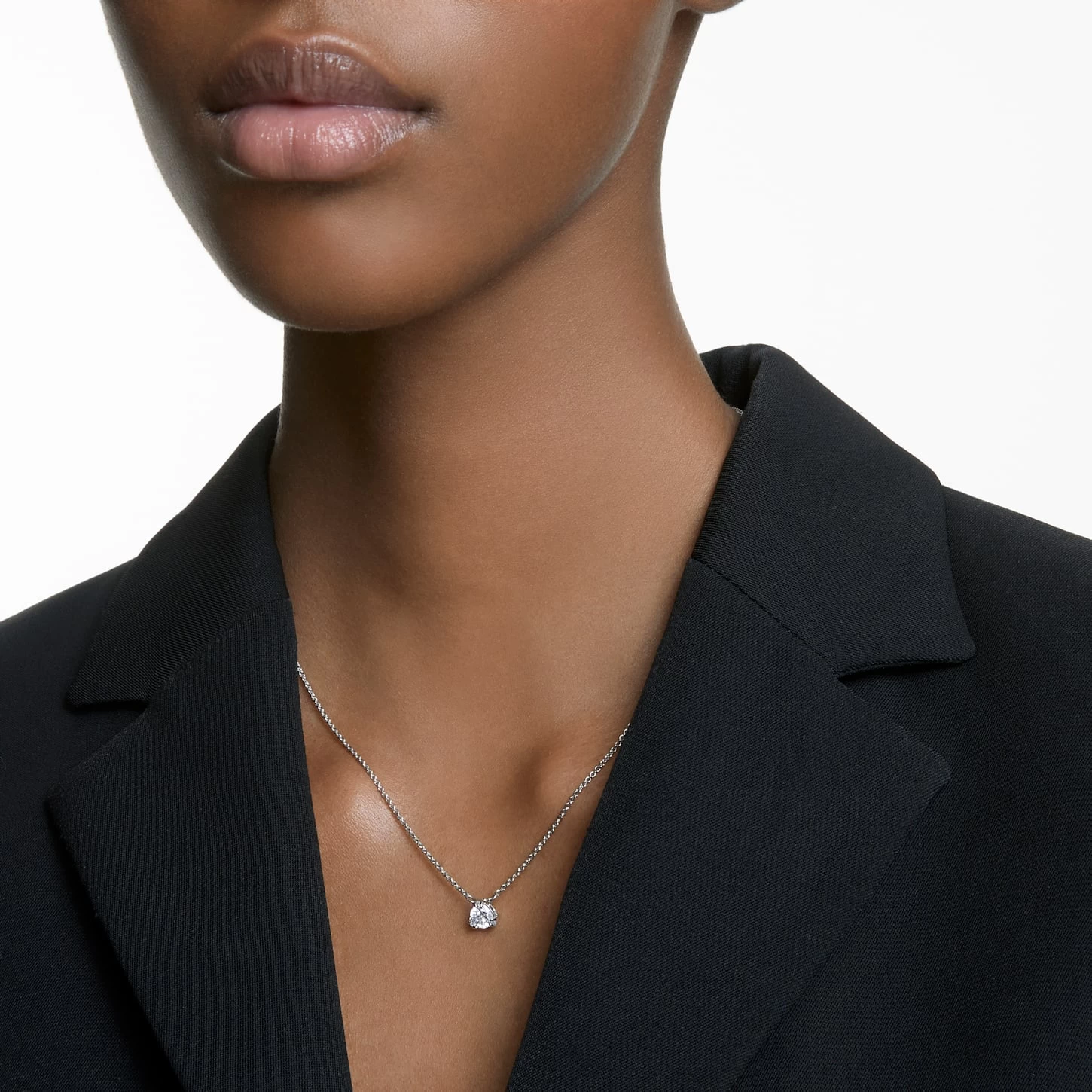 Swarovski Millenia Pendant Trilliant Cut, White, Rhodium Plated