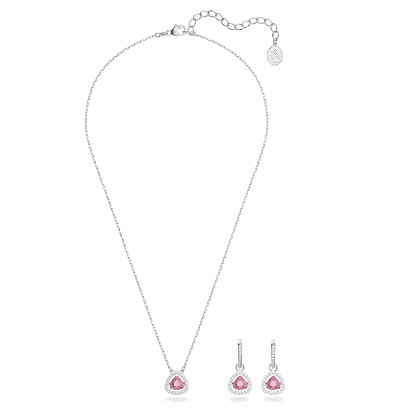 Swarovski Millenia Set Trilliant Cut, Pink, Rhodium Plated - Image 3