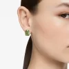 Swarovski Millenia Stud Earrings Octagon Cut, Green, Gold-tone Plated