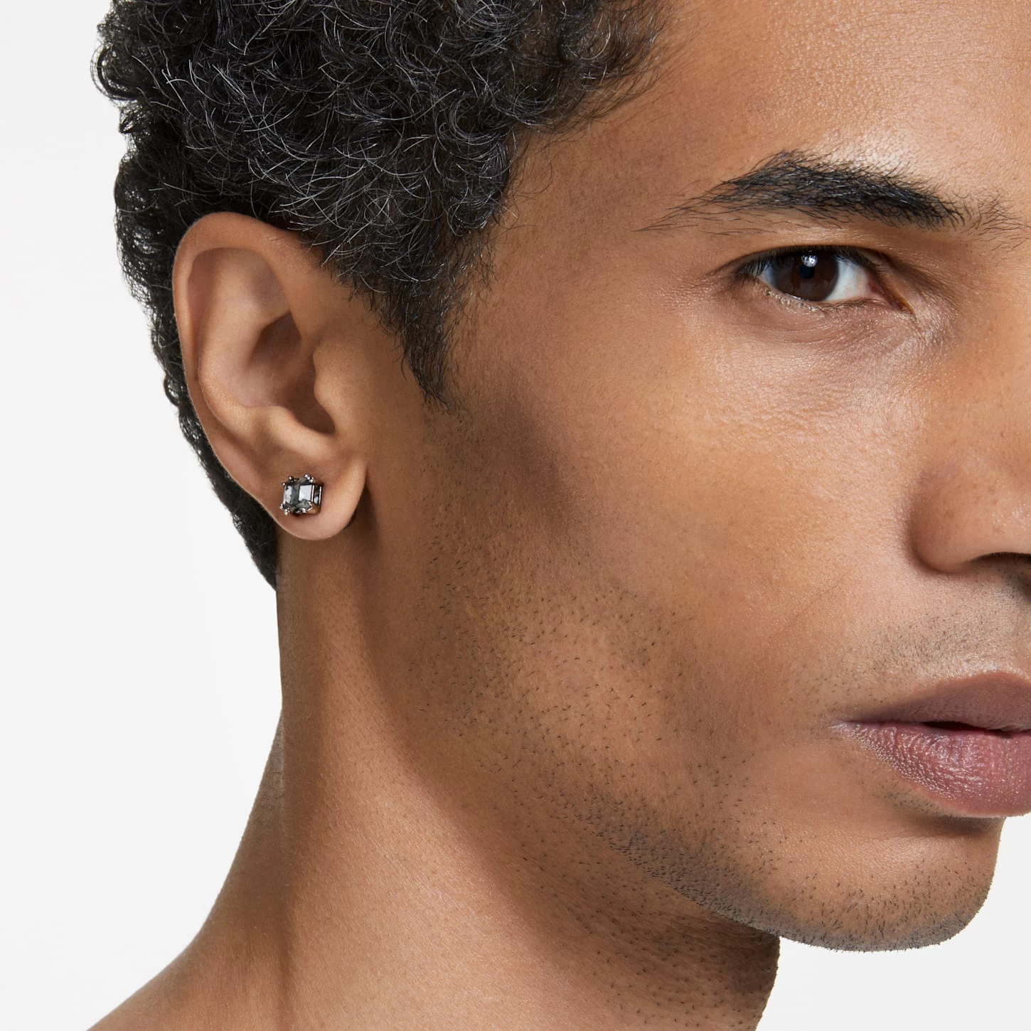 Swarovski Millenia Stud Earrings Square Cut, Black, Ruthenium Plated - Image 5