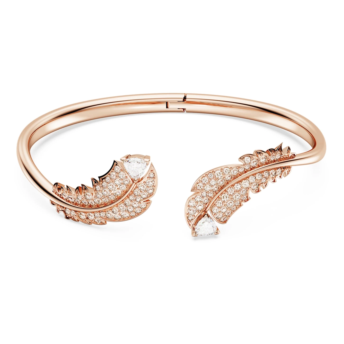 Swarovski Nice Bangle Feather, White, Rose Gold-tone Plated - Image 2