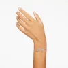 Swarovski Nice Bangle Feather, White, Rose Gold-tone Plated