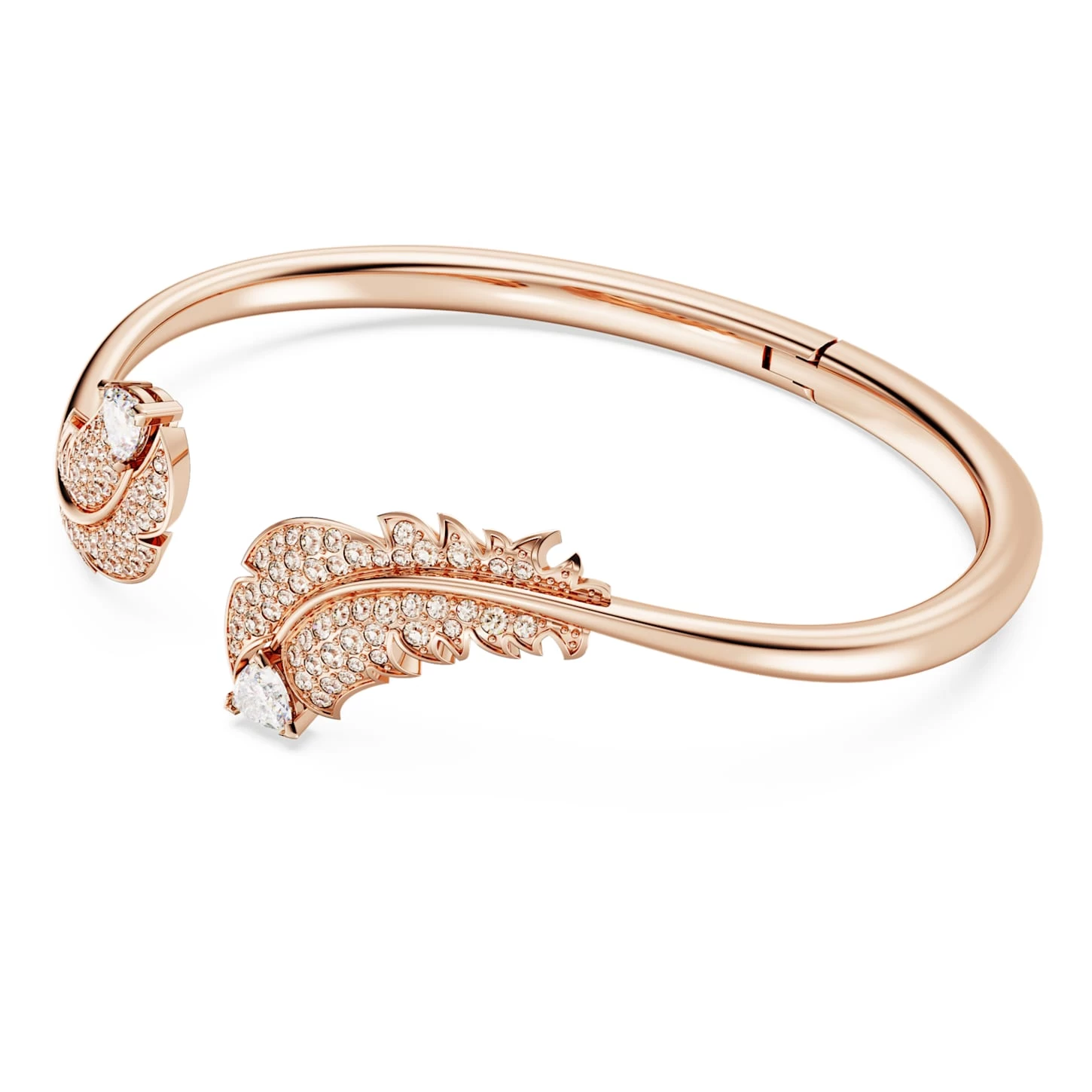 Swarovski Nice Bangle Feather, White, Rose Gold-tone Plated - Image 3
