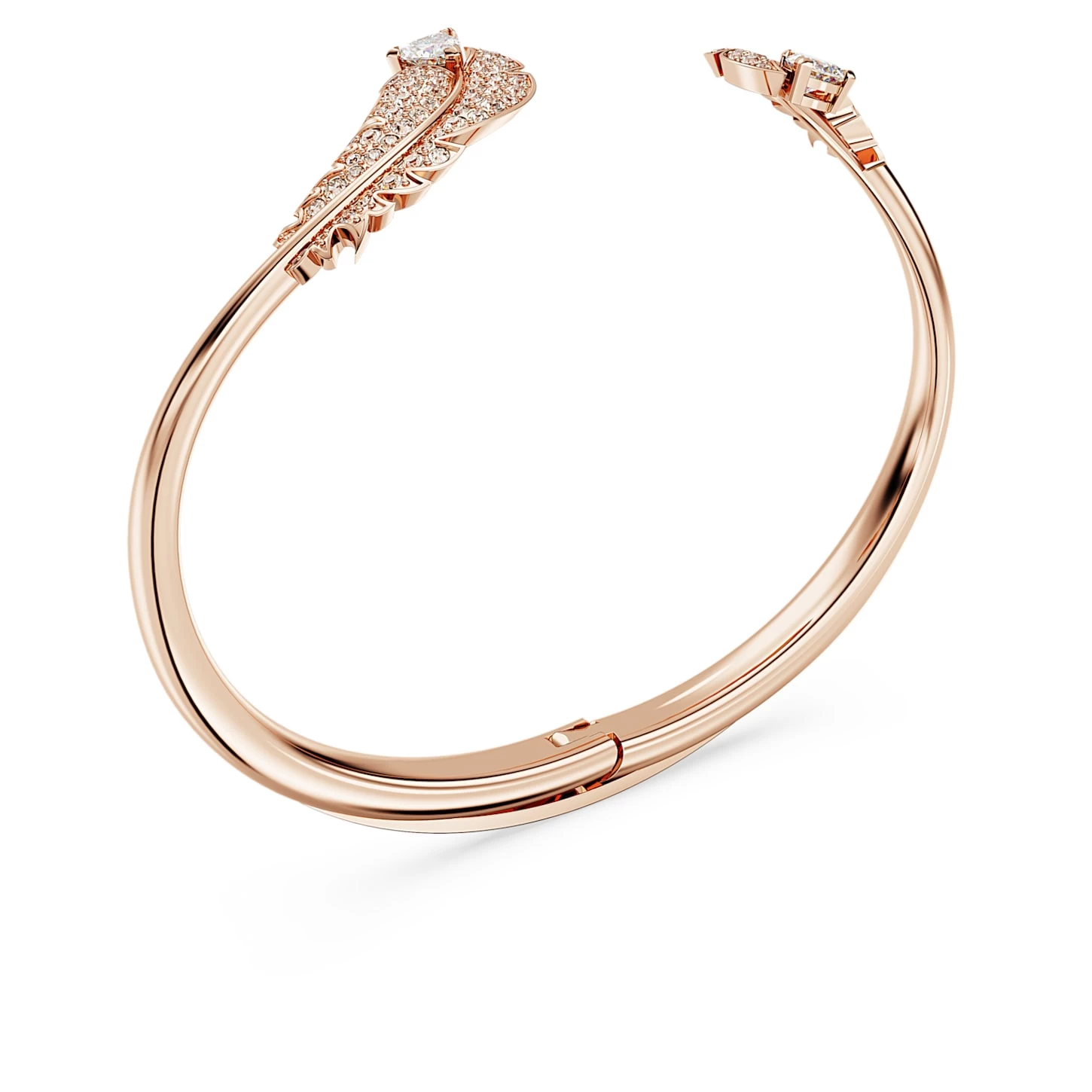 Swarovski Nice Bangle Feather, White, Rose Gold-tone Plated - Image 4