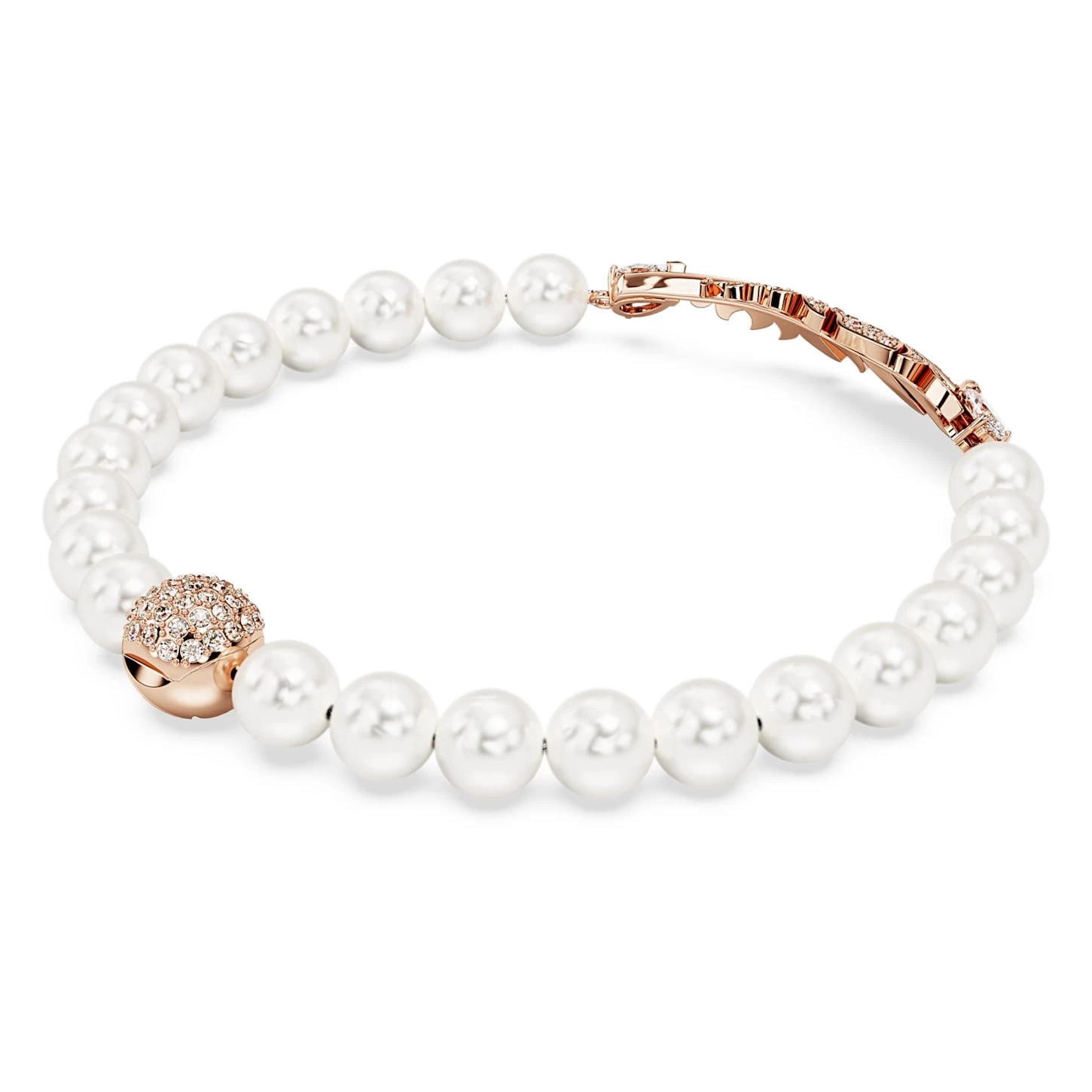 Swarovski Nice Bracelet Feather, White, Rose Gold-tone Plated - Image 5