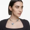 Swarovski Numina Necklace Blue, Rhodium Plated
