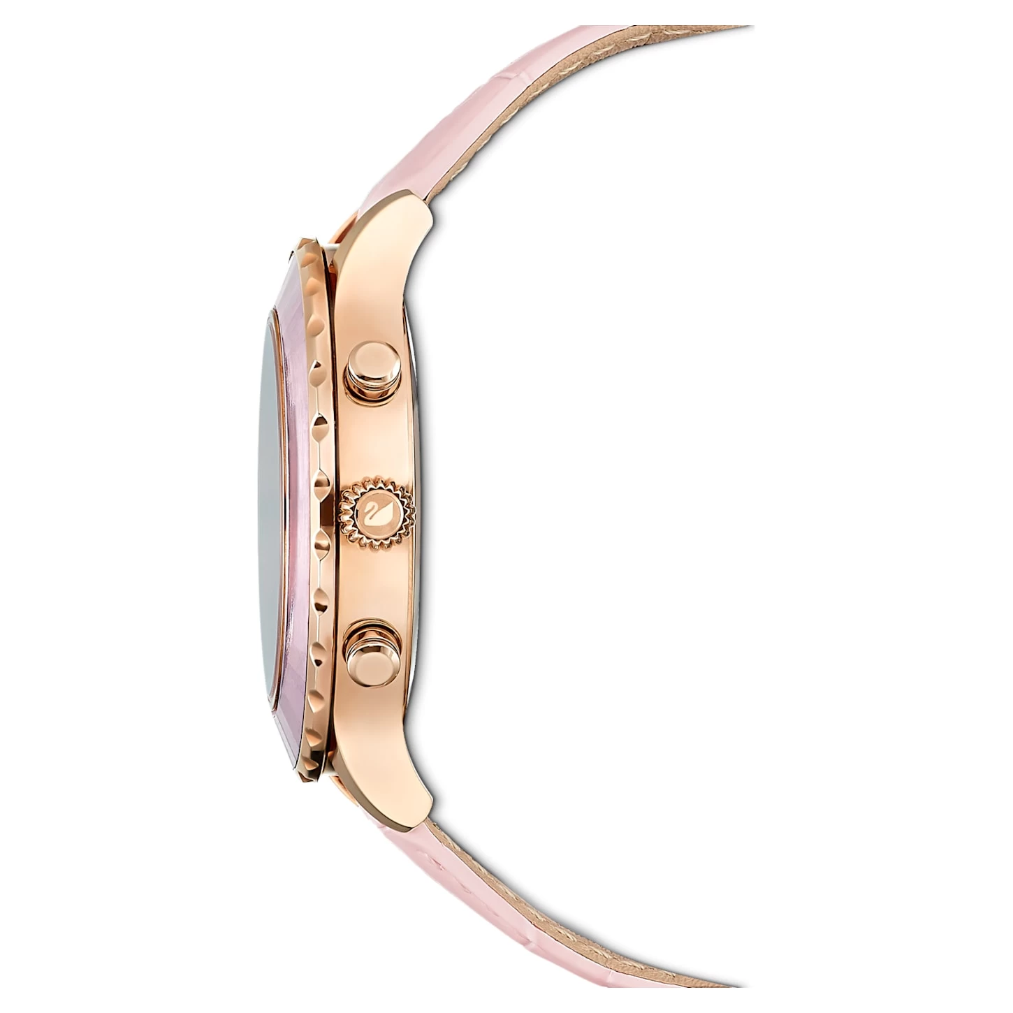 Swarovski Octea Lux Chrono Watch Swiss Made, Leather Strap, Pink, Rose Gold-tone Finish - Image 3