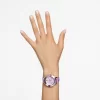 Swarovski Octea Lux Chrono Watch Swiss Made, Leather Strap, Purple, Rose Gold-tone Finish