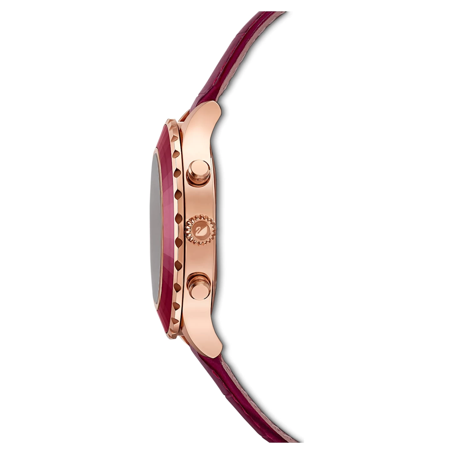 Swarovski Octea Lux Chrono Watch Swiss Made, Leather Strap, Red, Rose Gold-tone Finish - Image 3