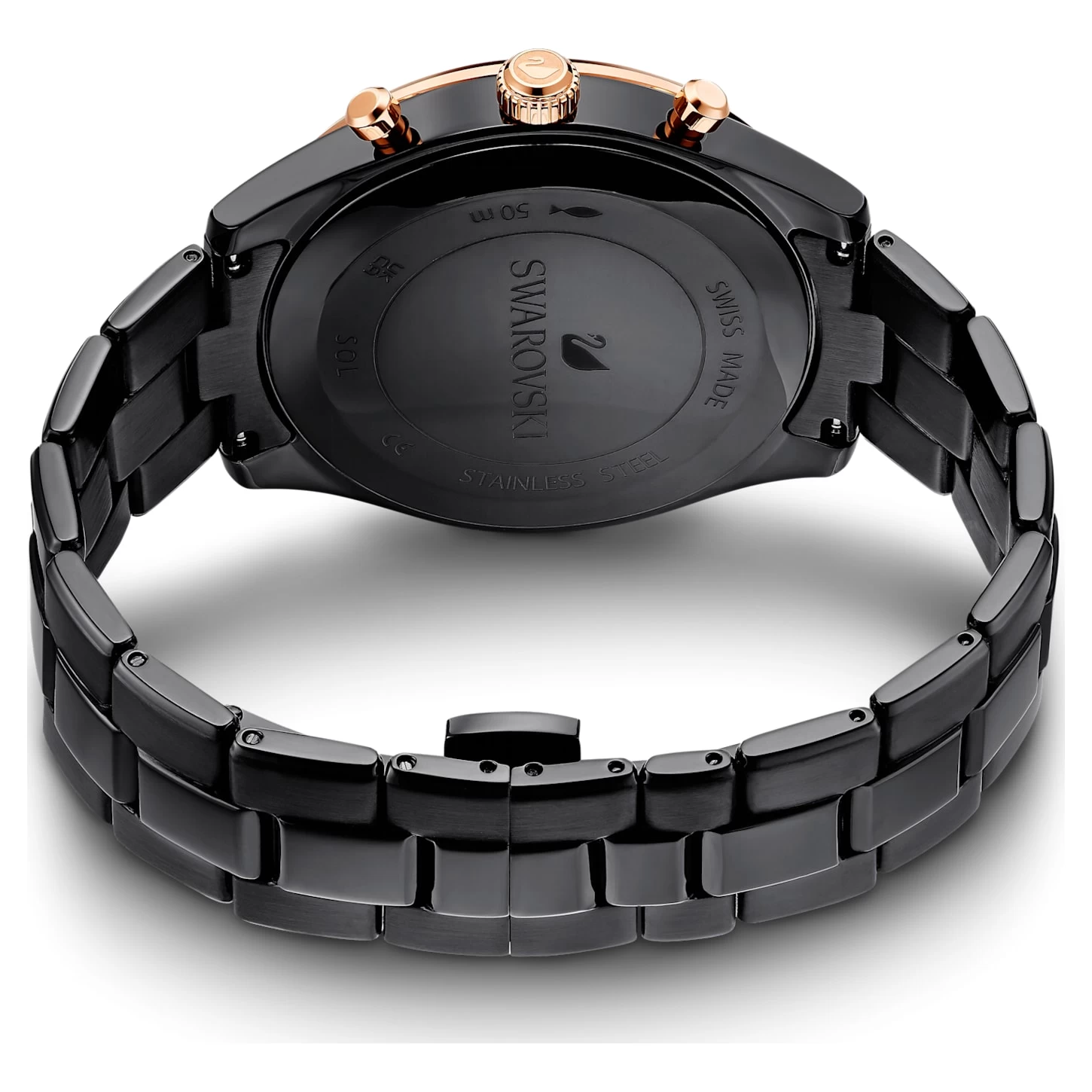 Swarovski Octea Lux Sport Watch Swiss Made, Metal Bracelet, Black, Black Finish - Image 4
