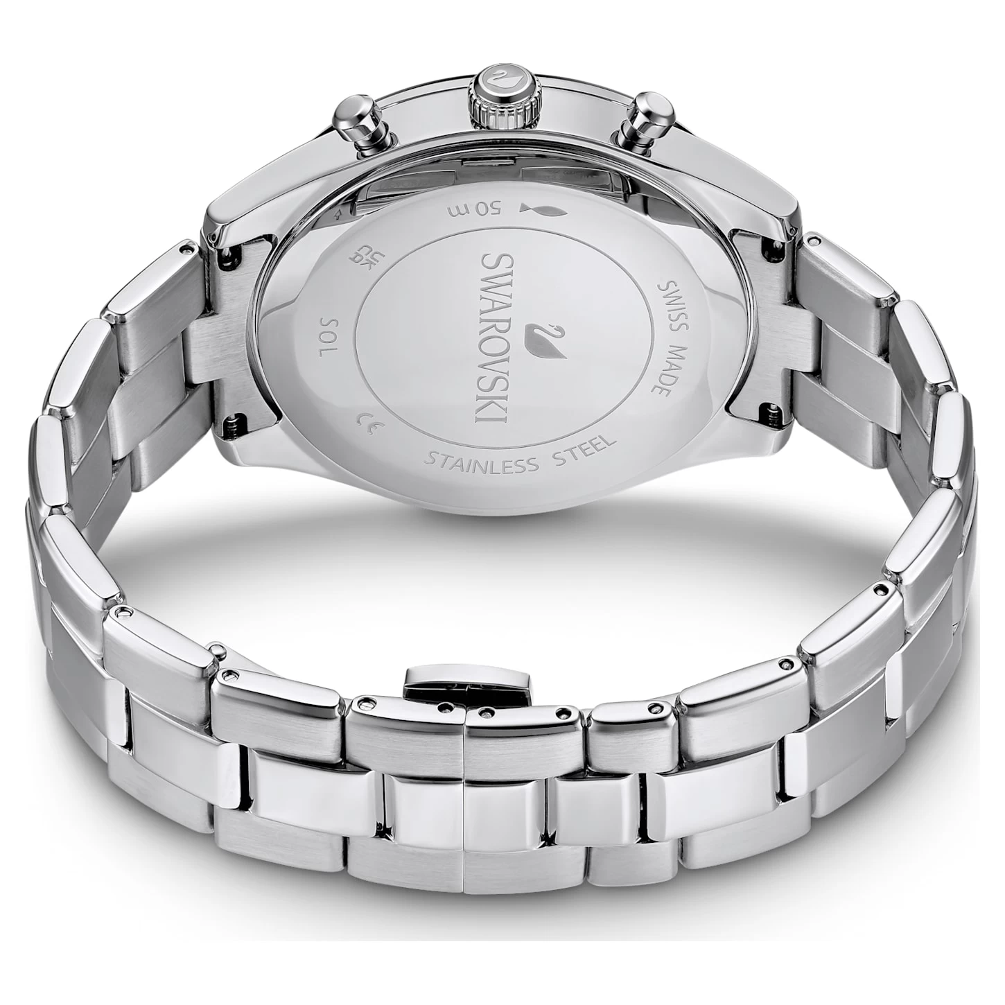 Swarovski Octea Lux Sport Watch Swiss Made, Metal Bracelet, Black, Stainless Steel - Image 4