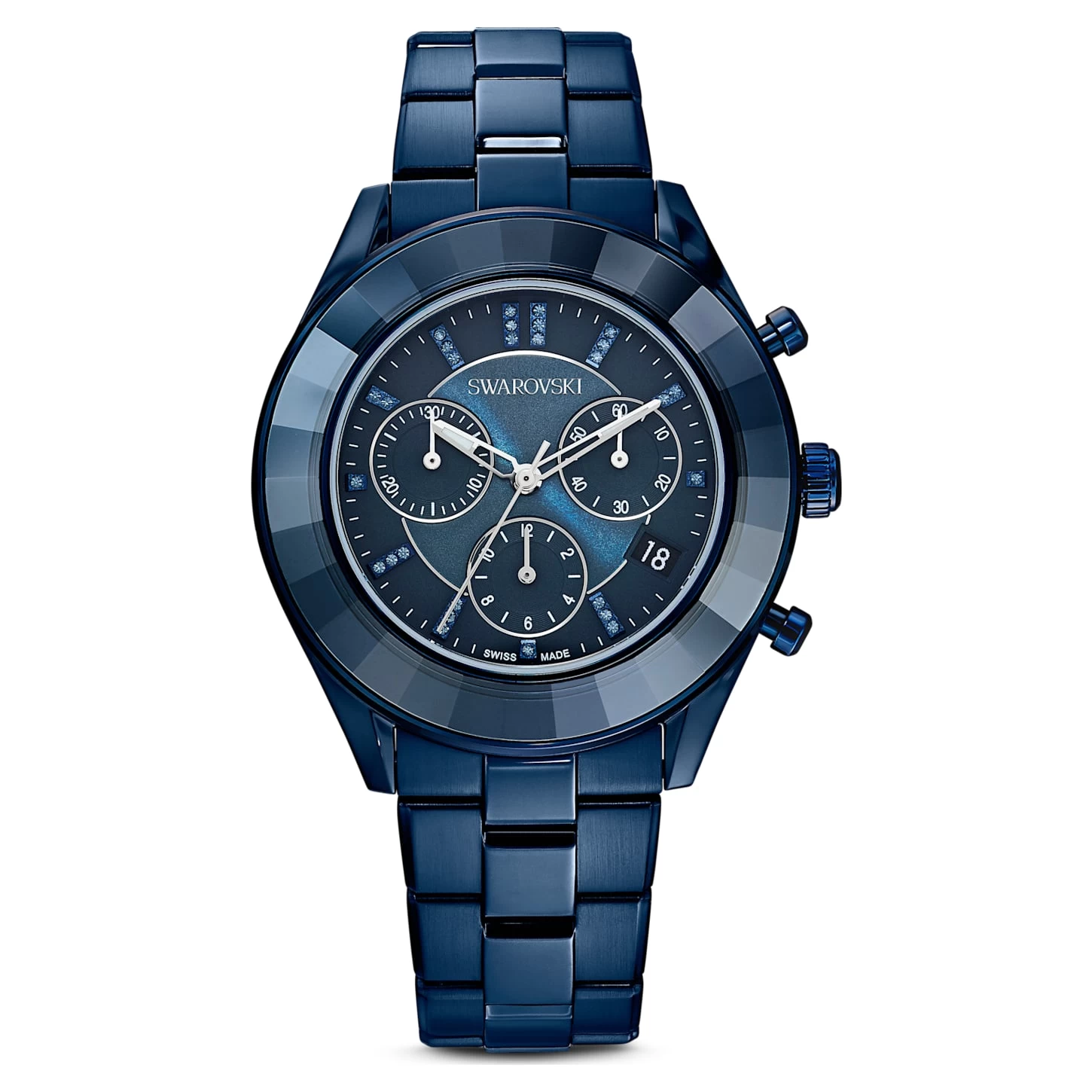 Swarovski Octea Lux Sport Watch Swiss Made, Metal Bracelet, Blue, Blue Finish - Image 2