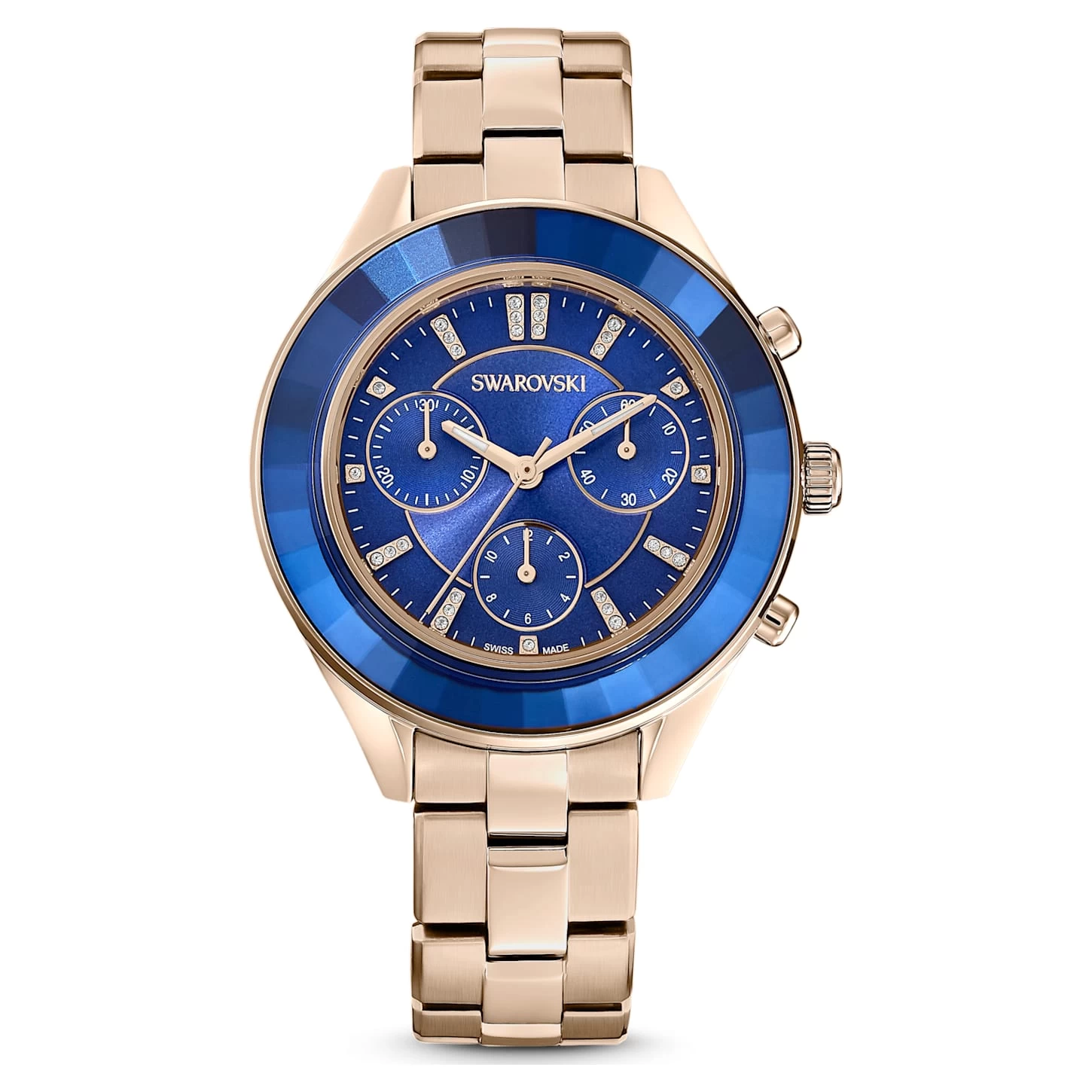 Swarovski Octea Lux Sport Watch Swiss Made, Metal Bracelet, Blue, Champagne Gold-tone Finish - Image 2