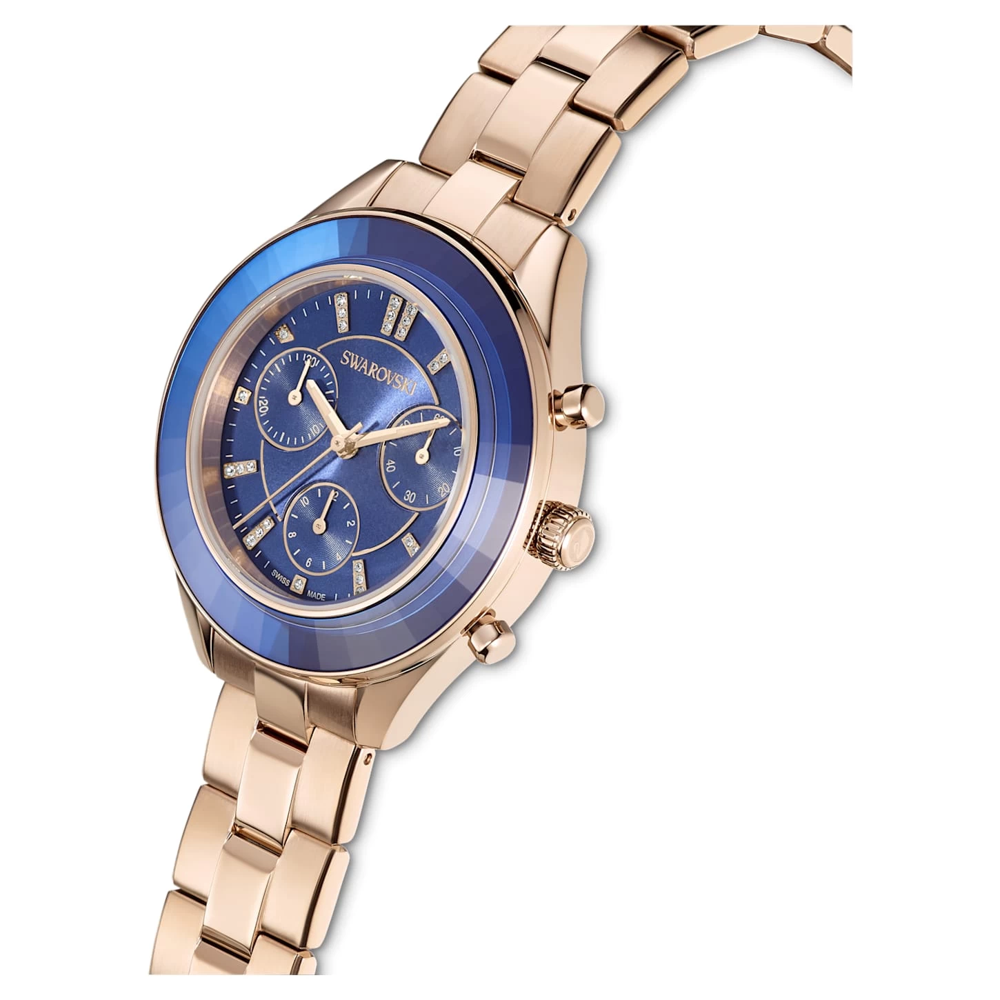 Swarovski Octea Lux Sport Watch Swiss Made, Metal Bracelet, Blue, Champagne Gold-tone Finish - Image 5