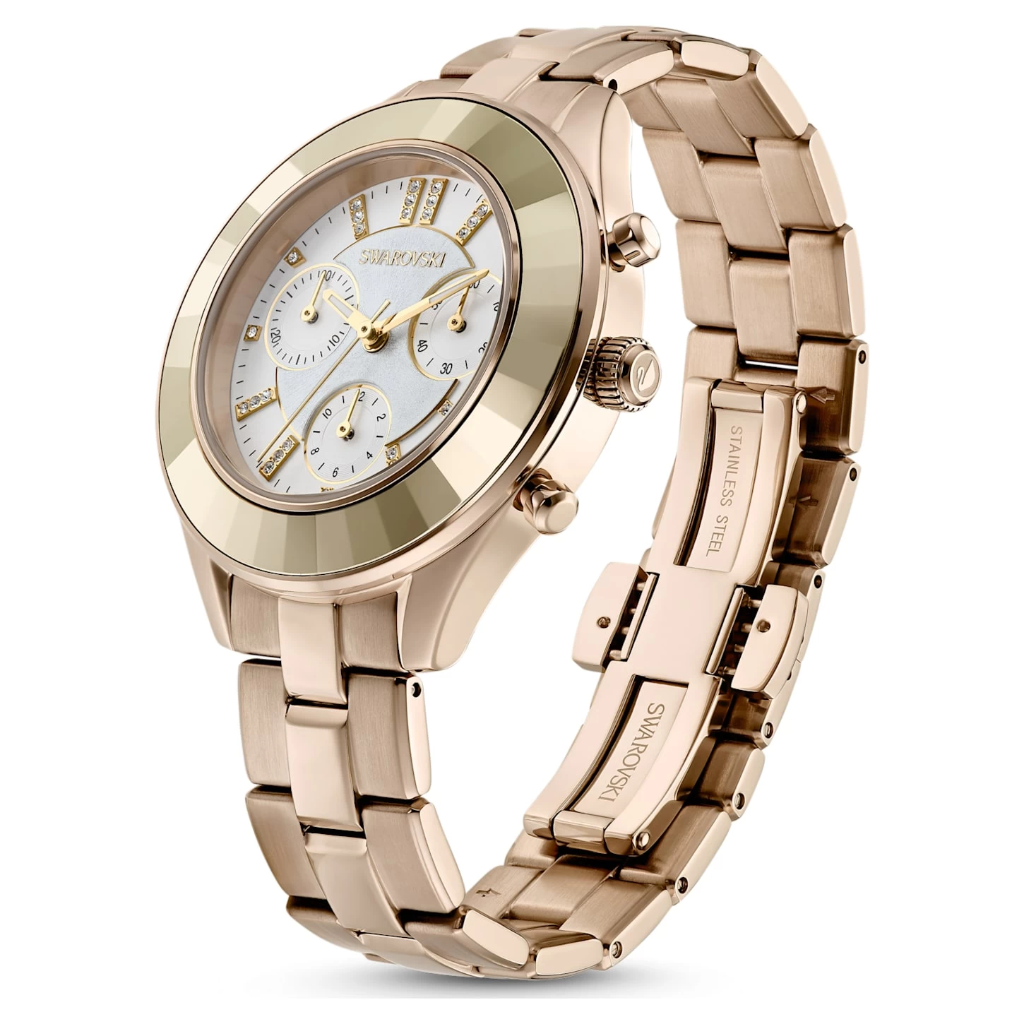 Swarovski Octea Lux Sport Watch Swiss Made, Metal Bracelet, Gold Tone, Champagne Gold-tone Finish - Image 3