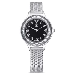 Swarovski Octea Nova Watch Swiss Made, Metal Bracelet, Black, Stainless Steel