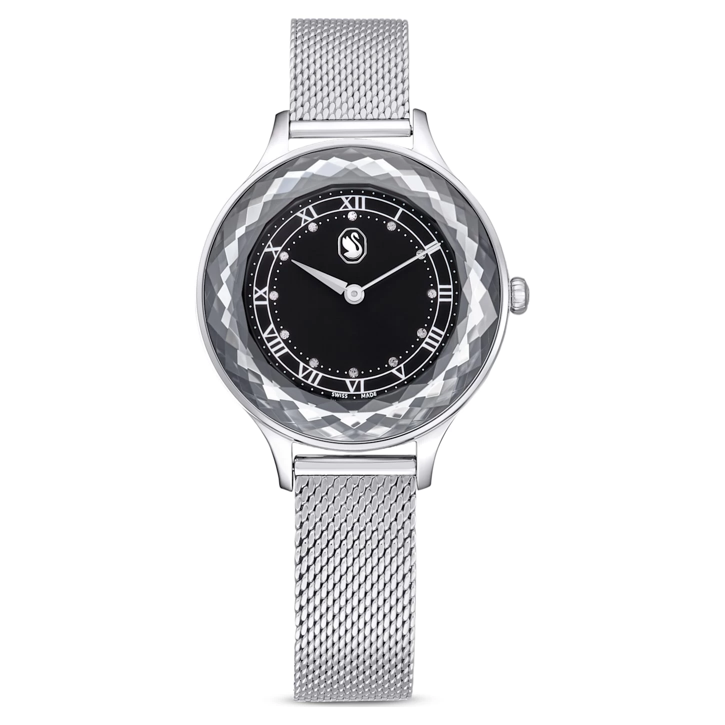Swarovski Octea Nova Watch Swiss Made, Metal Bracelet, Black, Stainless Steel