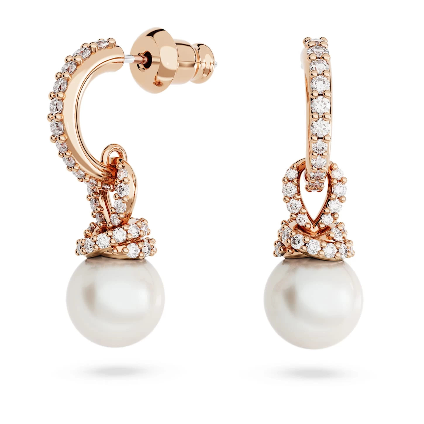 Swarovski Originally Drop Earrings White, Rose Gold-tone Plated - Image 2