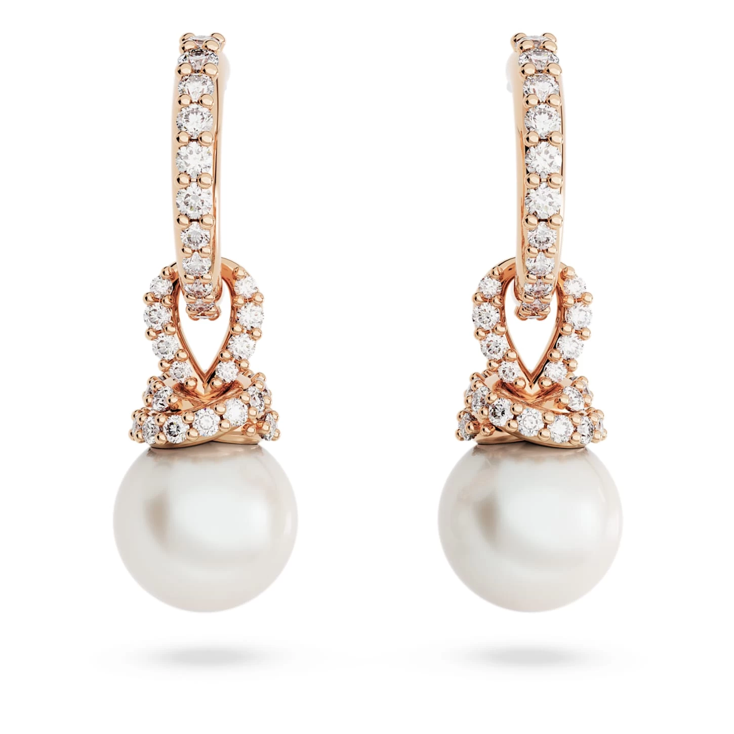 Swarovski Originally Drop Earrings White, Rose Gold-tone Plated - Image 3