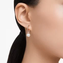 Swarovski Originally Drop Earrings White, Rose Gold-tone Plated