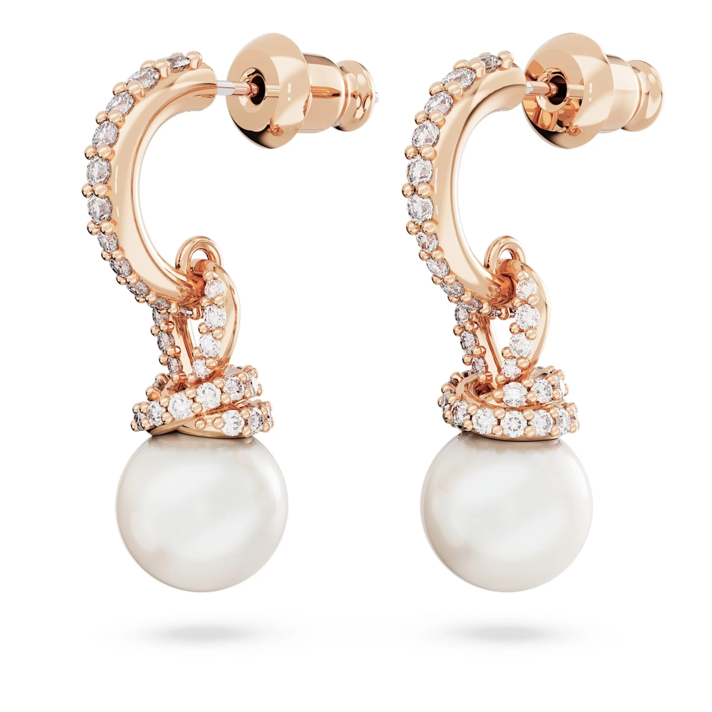 Swarovski Originally Drop Earrings White, Rose Gold-tone Plated - Image 4