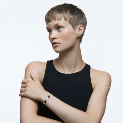 Swarovski Ortyx Bracelet Triangle Cut, Black, Rhodium Plated