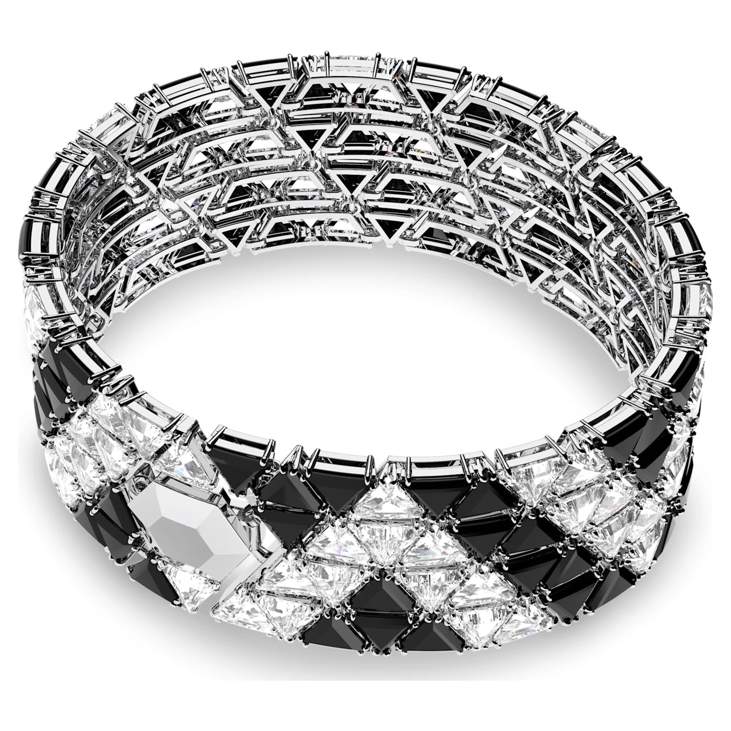 Swarovski Ortyx Cuff Triangle Cut, Black, Rhodium Plated - Image 5