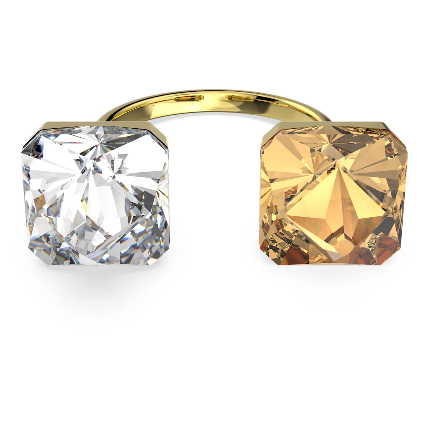 Swarovski Ortyx Open Ring Pyramid Cut, Yellow, Gold-tone Plated - Image 2