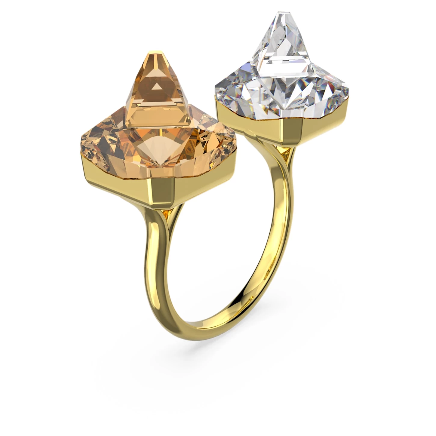 Swarovski Ortyx Open Ring Pyramid Cut, Yellow, Gold-tone Plated - Image 3