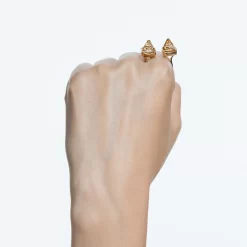 Swarovski Ortyx Open Ring Pyramid Cut, Yellow, Gold-tone Plated