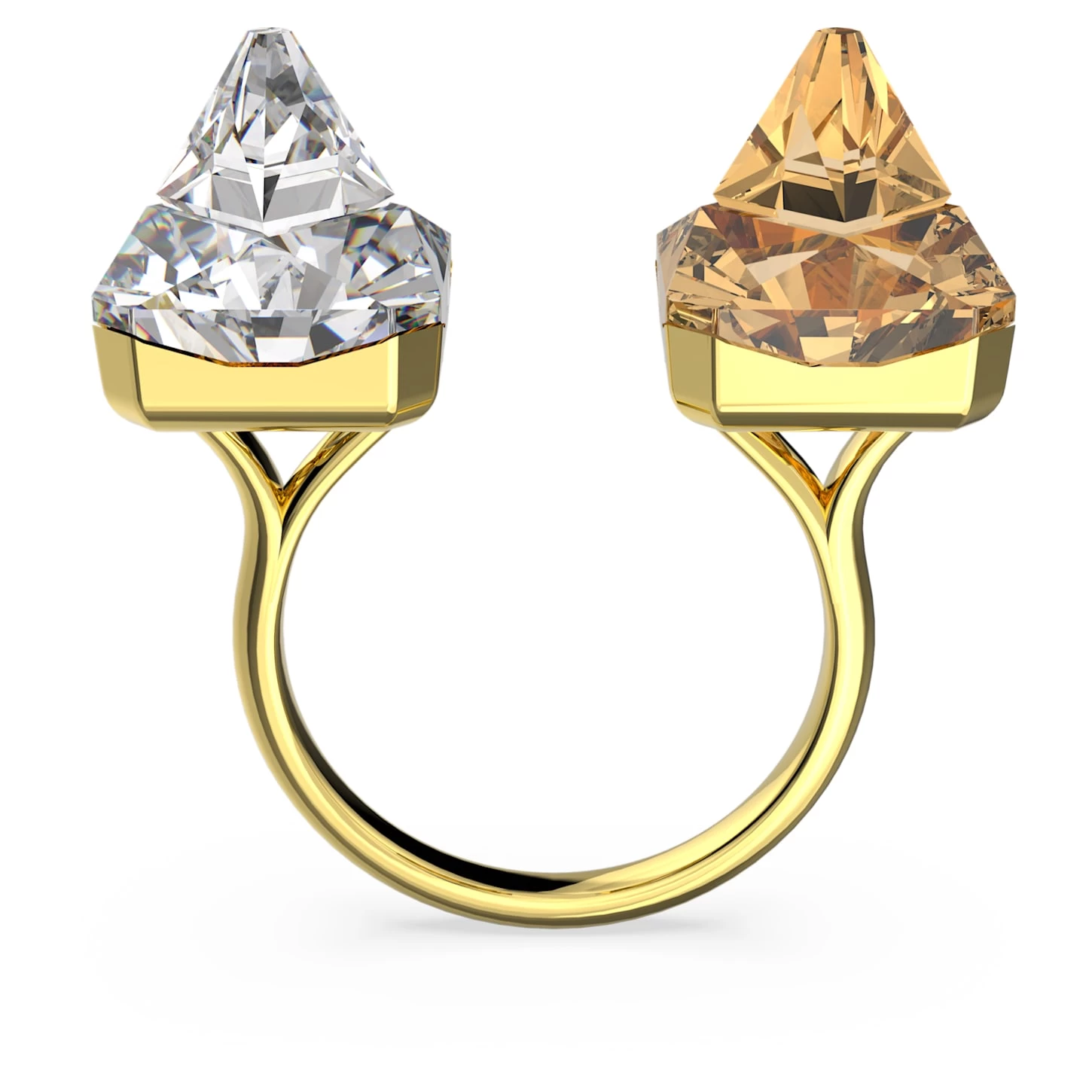 Swarovski Ortyx Open Ring Pyramid Cut, Yellow, Gold-tone Plated - Image 5
