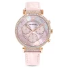 Swarovski Passage Chrono Watch Swiss Made, Leather Strap, Pink, Rose Gold-tone Finish