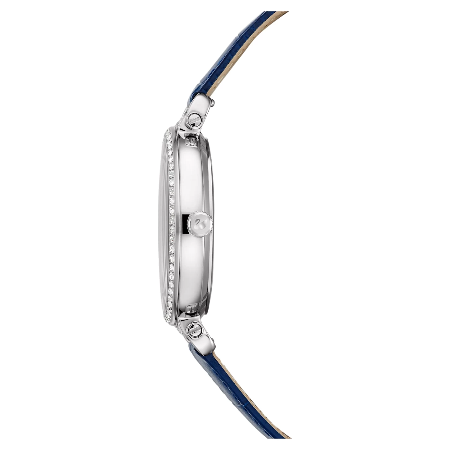 Swarovski Passage Moon Phase Watch Swiss Made, Moon, Leather Strap, Blue, Stainless Steel - Image 8