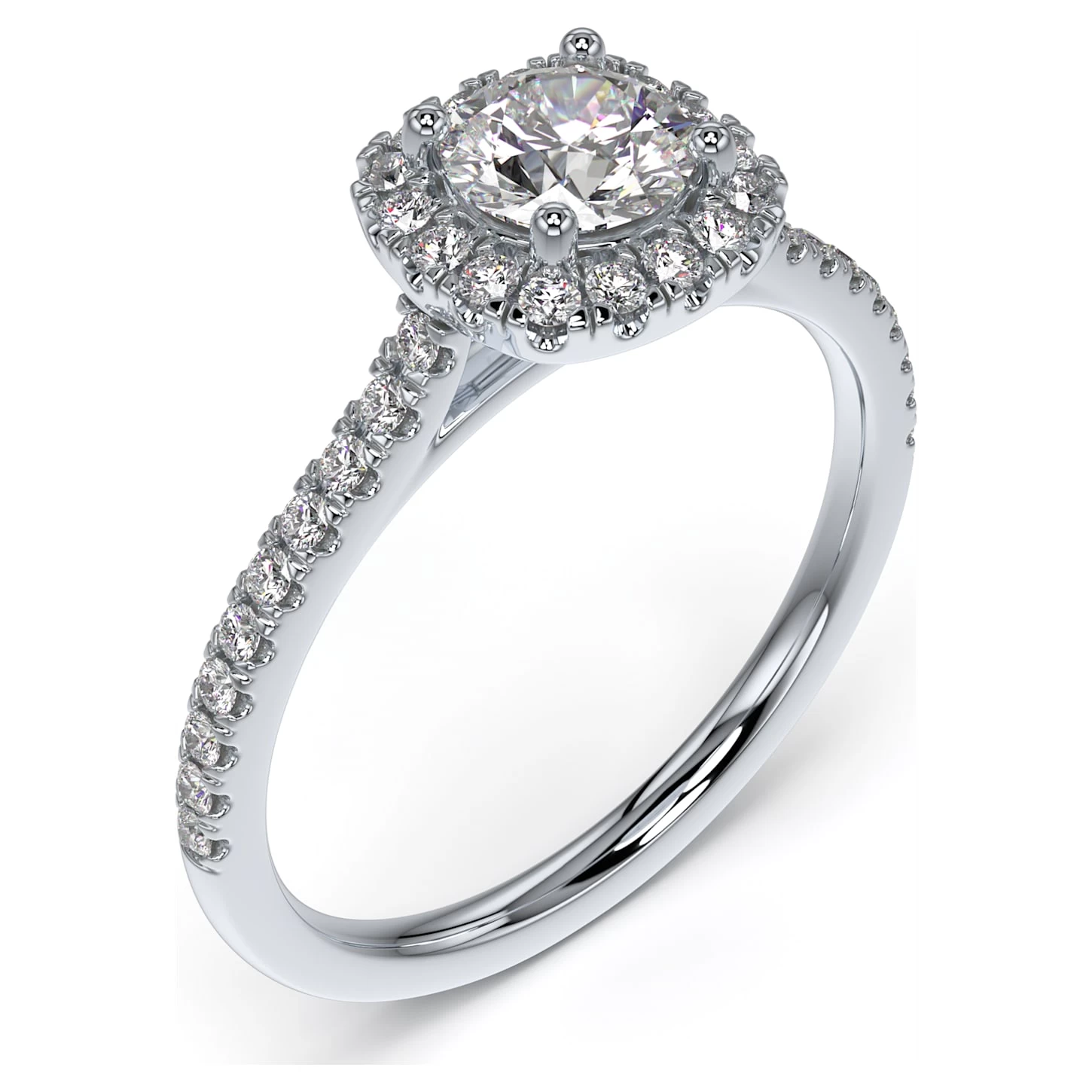Swarovski Signature Ring Diamond TCW 0.75 Carat, Center Stone 0.50 Carat, 14K White Gold - Image 3