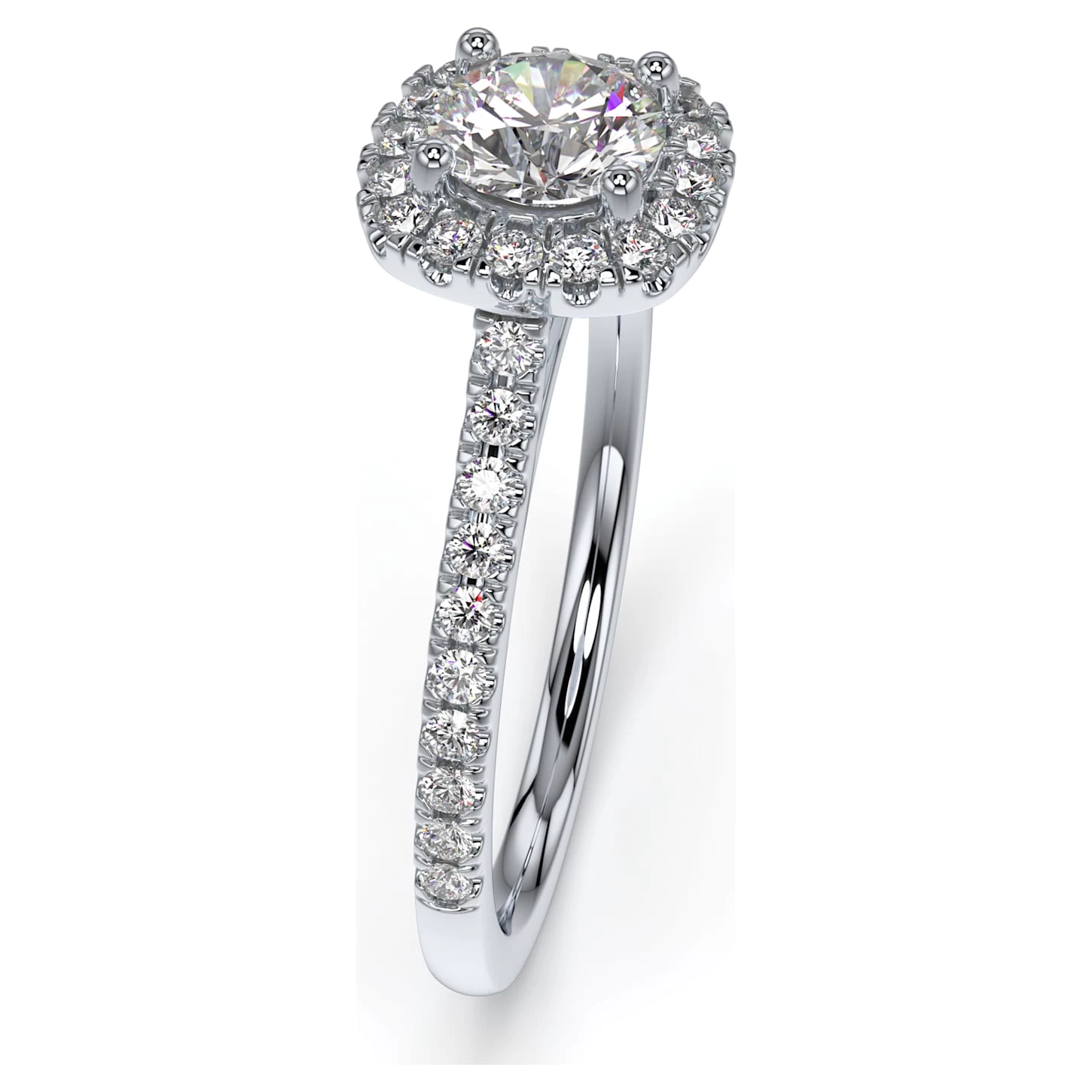Swarovski Signature Ring Diamond TCW 0.75 Carat, Center Stone 0.50 Carat, 14K White Gold - Image 4