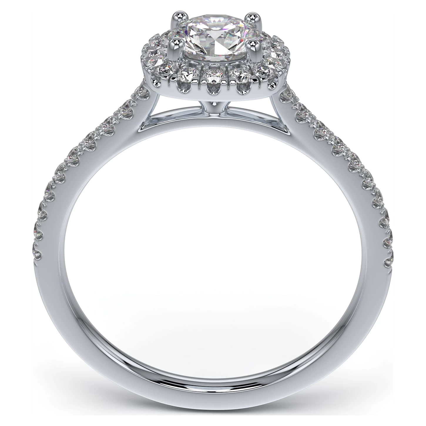Swarovski Signature Ring Diamond TCW 0.75 Carat, Center Stone 0.50 Carat, 14K White Gold - Image 5