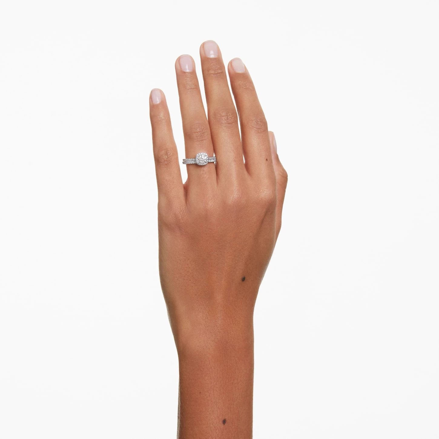 Swarovski Signature Ring Diamond TCW 0.75 Carat, Center Stone 0.50 Carat, 14K White Gold - Image 6