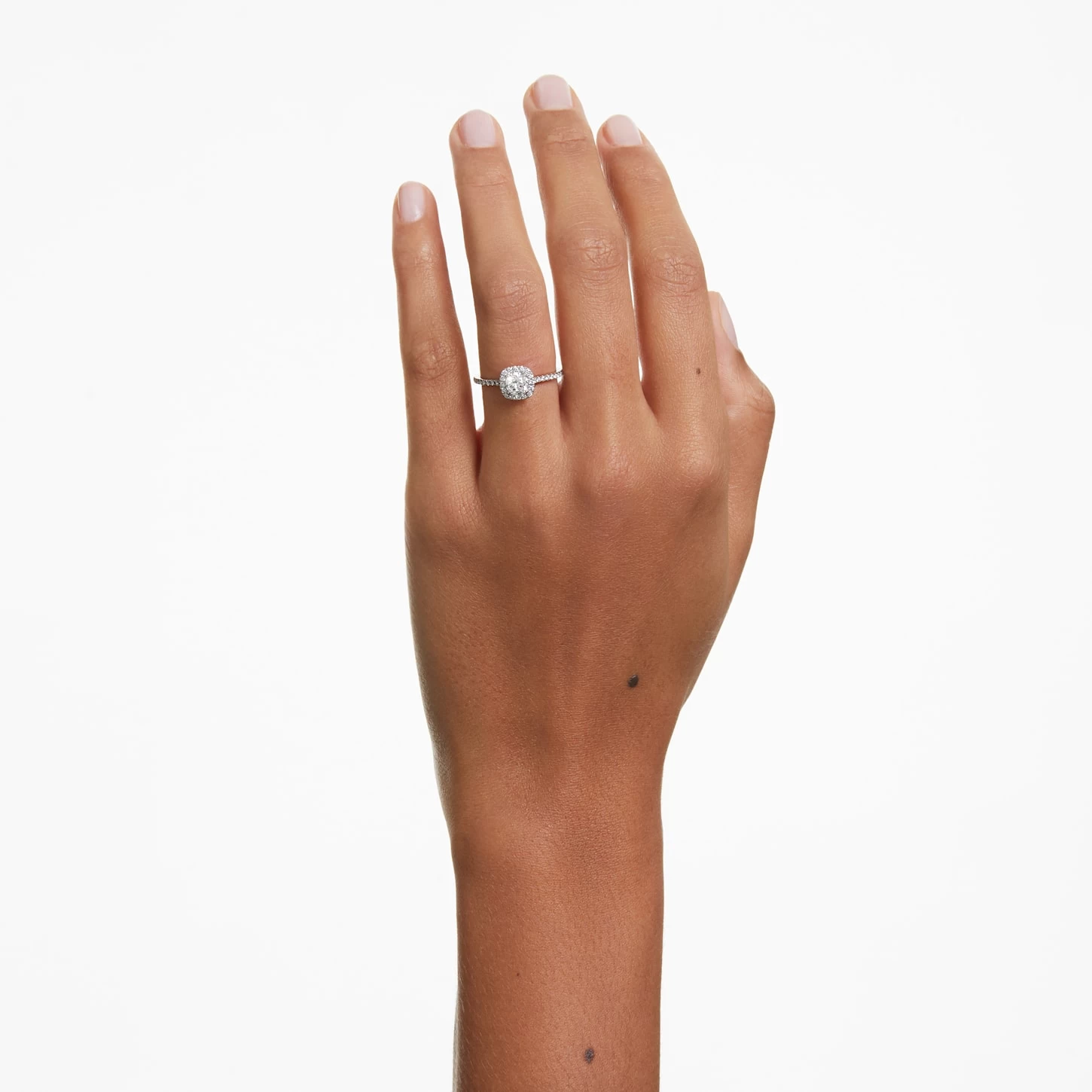 Swarovski Signature Ring Diamond TCW 0.75 Carat, Center Stone 0.50 Carat, 14K White Gold