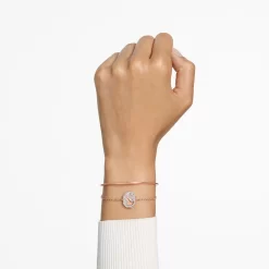 Swarovski Signum Bangle Swan, White, Rose Gold-tone Plated