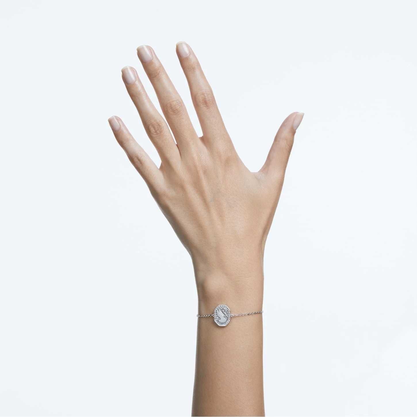 Swarovski Signum Bracelet Swan, White, Rhodium Plated