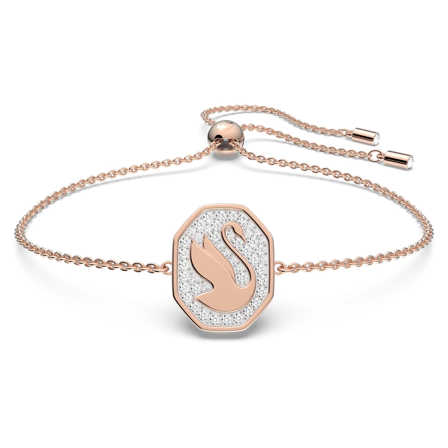 Swarovski Signum Bracelet Swan, White, Rose Gold-tone Plated - Image 2