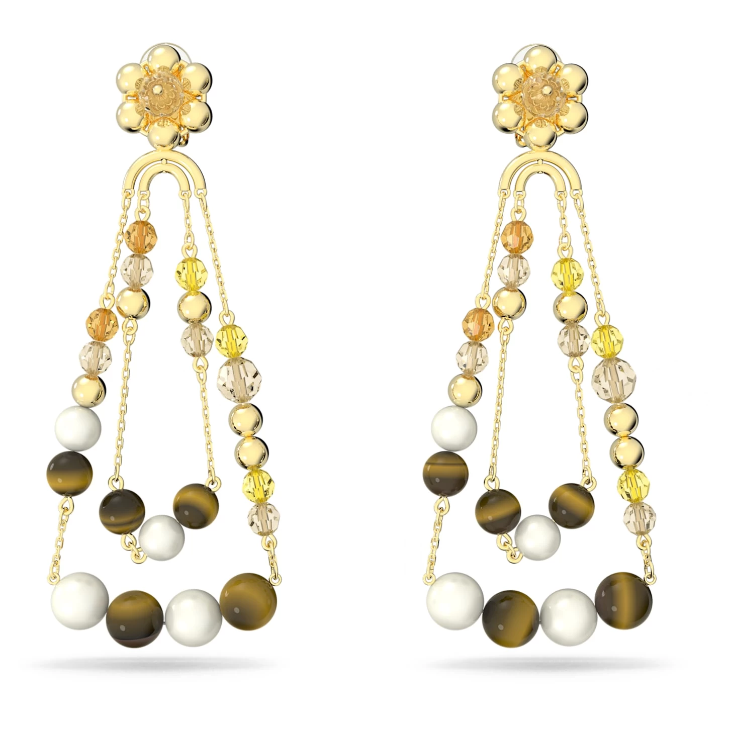 Swarovski Somnia Drop Earrings Chandelier, Extra Long, Multicolored, Gold-tone Plated - Image 2