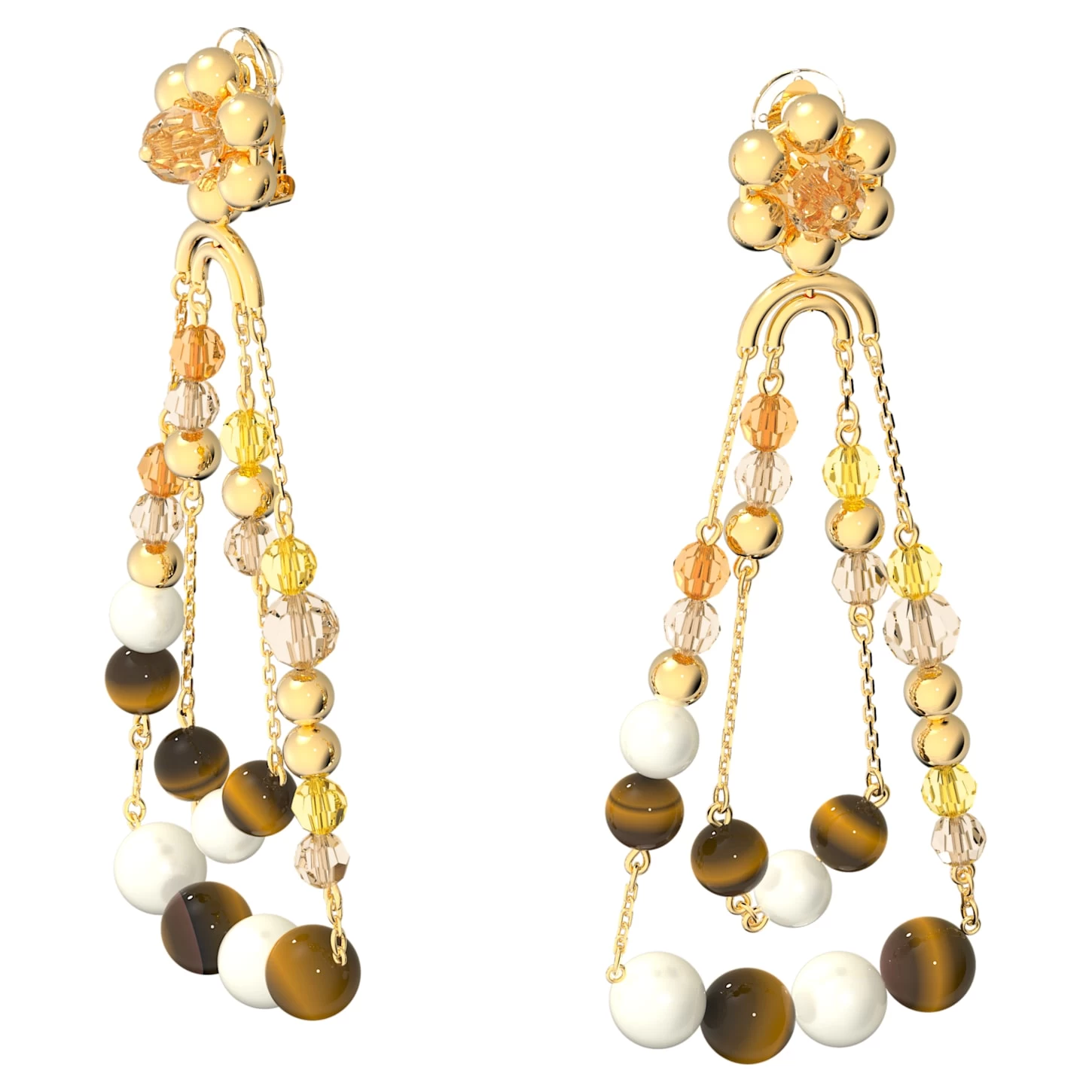 Swarovski Somnia Drop Earrings Chandelier, Extra Long, Multicolored, Gold-tone Plated - Image 3