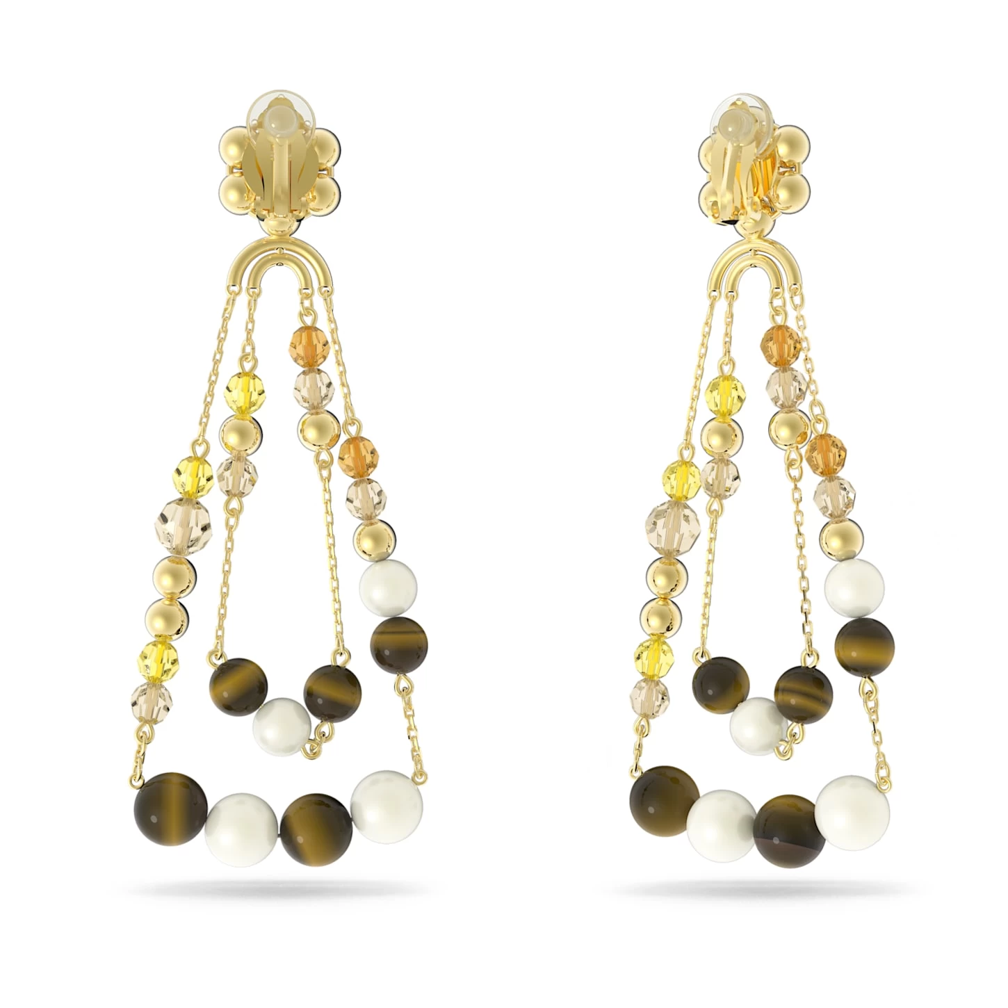 Swarovski Somnia Drop Earrings Chandelier, Extra Long, Multicolored, Gold-tone Plated - Image 4