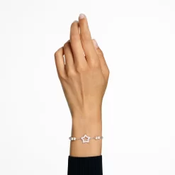 Swarovski Stella Bracelet Pavé, Star, White, Rhodium Plated