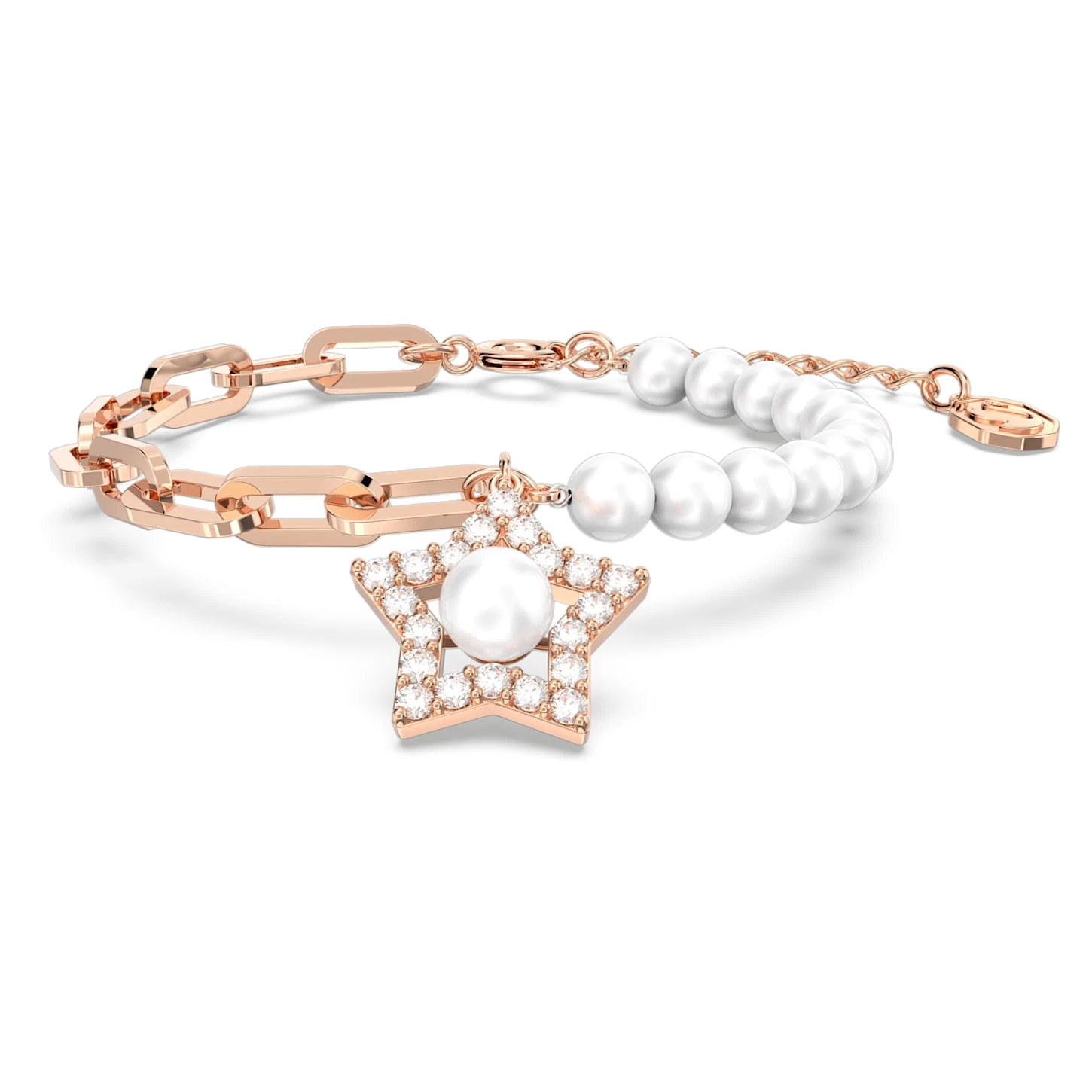 Swarovski Stella Bracelet Pavé, Star, White, Rose Gold-tone Plated - Image 2