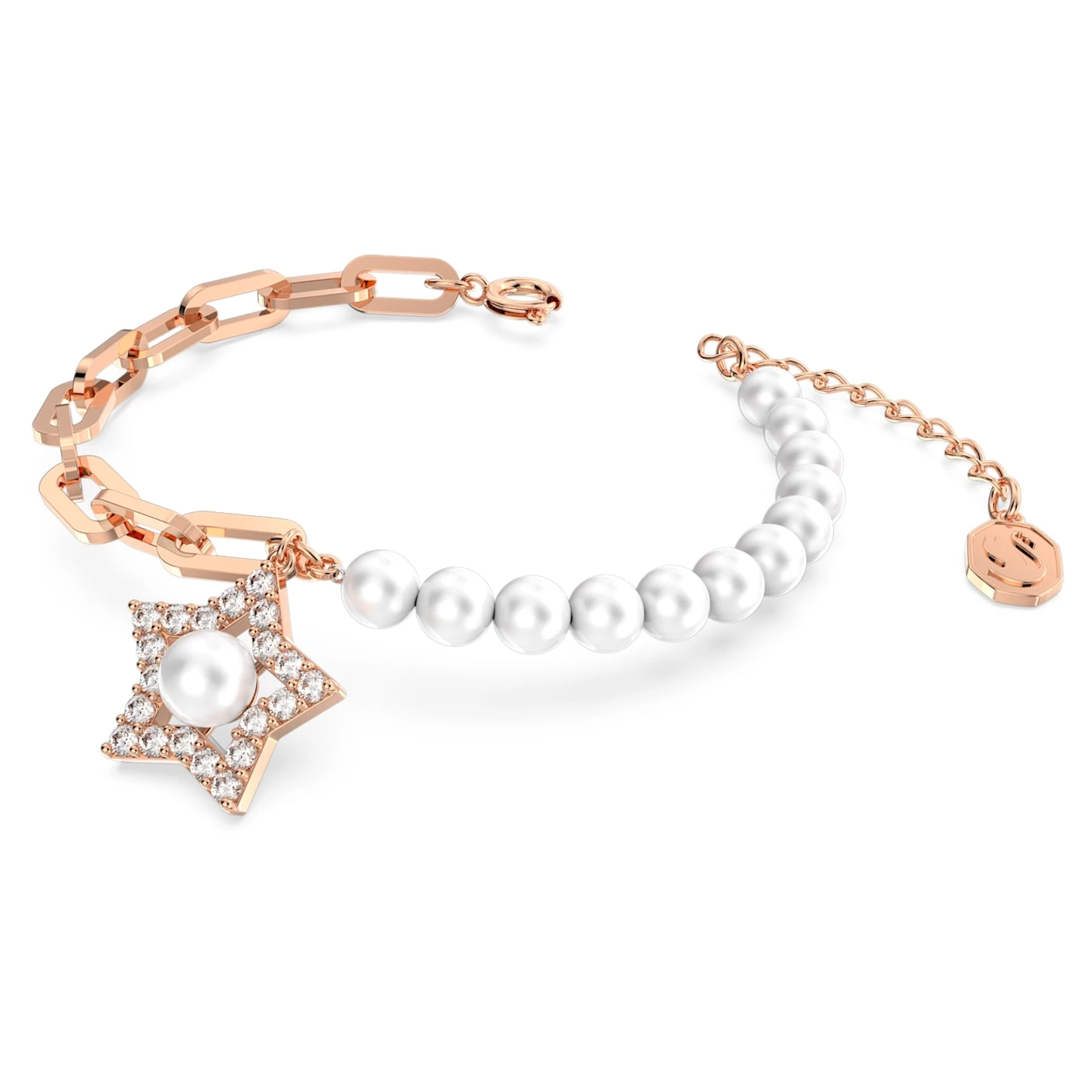 Swarovski Stella Bracelet Pavé, Star, White, Rose Gold-tone Plated - Image 3